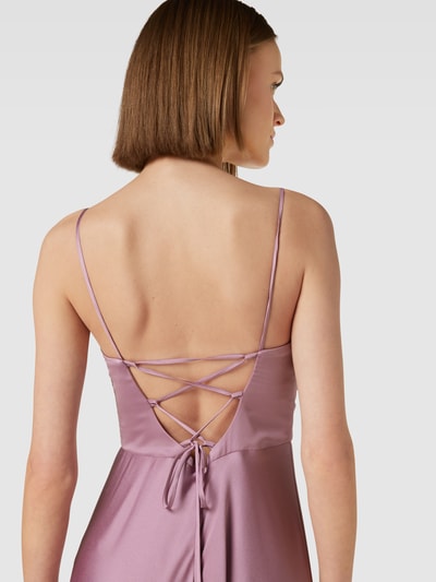 TROYDEN COLLECTION Cocktailjurk met watervalhals Mauve - 3