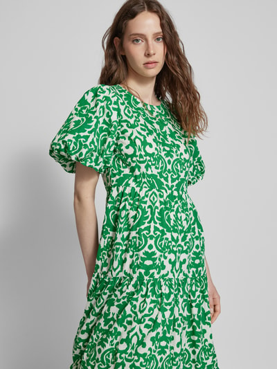 YAS Maxi-jurk met all-over motief, model 'GREENA' Groen - 3