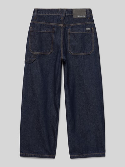 Garcia Jeansy o luźnym kroju z naszywką z logo Ciemnoniebieski 3