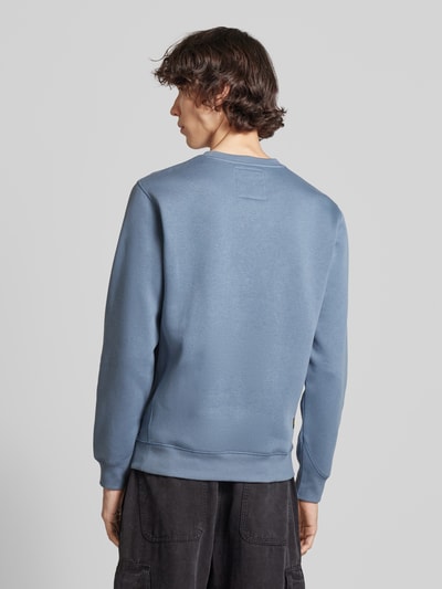 G-Star Raw Sweatshirt met labelstitching Rookblauw - 5