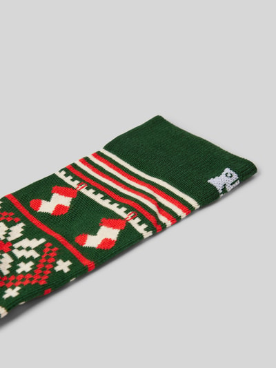 Happy Socks Sokken met motiefprint, model 'Christmas Sweater' Groen - 2