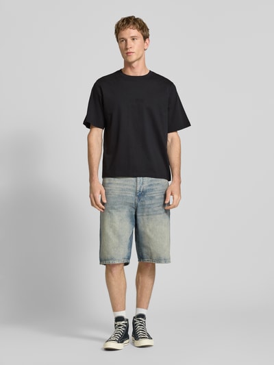 REVIEW T-Shirt mit Rundhalsausschnitt und Logo-Stitching Black 1