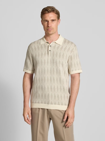 Jack & Jones Premium Regular Fit Poloshirt mit Strukturmuster Modell 'JUDE' Weiss 4