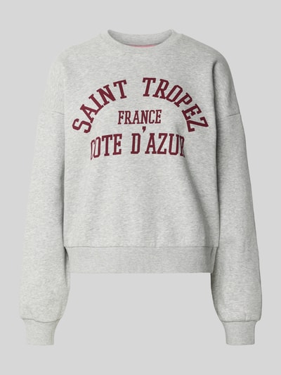 JJXX Oversized Sweatshirt mit Label-Print Modell 'MERLE' Hellgrau Melange 2