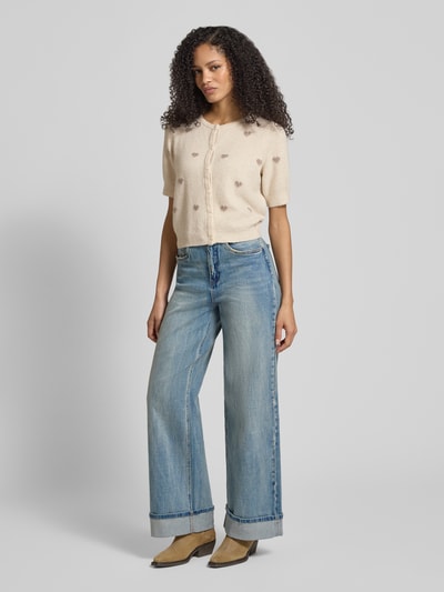 VERO MODA Slim fit gebreid vest met intarsia model 'DOFFY INTARSIA' Beige - 1