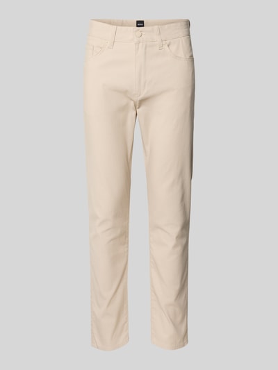 BOSS Slim fit stoffen broek van katoenmix, model 'DELAWARE' Offwhite - 2