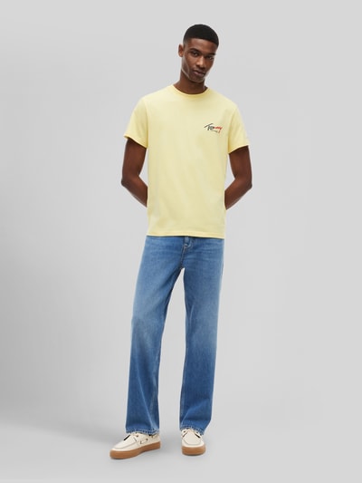 Tommy Jeans Slim Fit T-Shirt aus reiner Baumwolle GELB 1