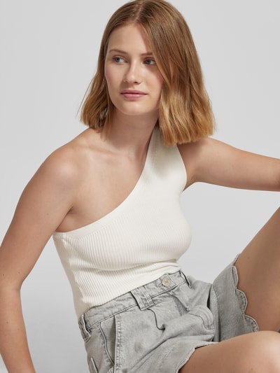 Mango Top mit One-Shoulder-Träger Modell 'ASIM' Weiss 3