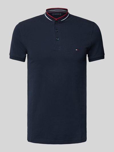 Tommy Hilfiger Slim Fit Poloshirt mit Stehkragen Modell 'MAO' Marine 2