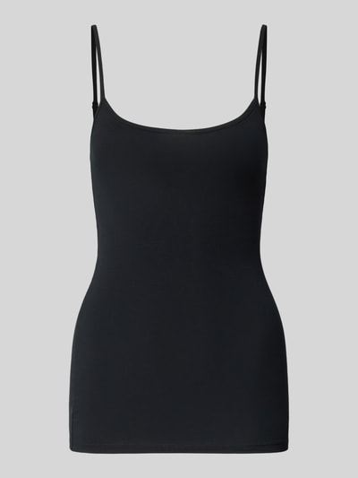 Produktfoto, Slim Fit Top mit Spaghetti-Träger von Review aus elastischem Baumwoll-Mix, Schwarz, figurbetont, verstellbare Träger.