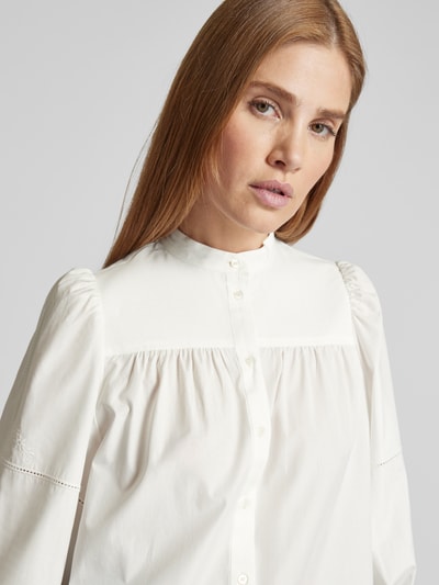 Weekend Max Mara Regular Fit Bluse mit Stehkragen Modell 'RIBALDO' Weiss 3