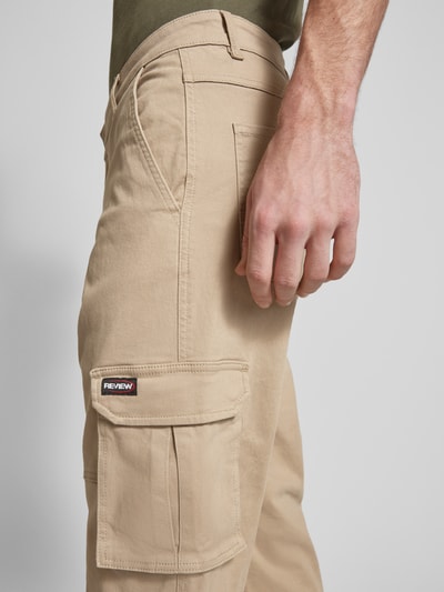 REVIEW Spodnie cargo z paskami Essentials Beżowy 3