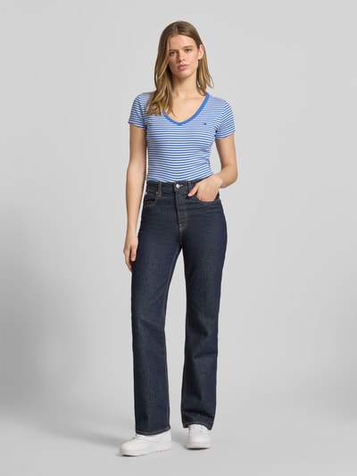 Tommy Jeans Slim Fit T-Shirt aus Baumwoll-Mix Blau 1