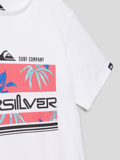 Quiksilver T-Shirt mit Label-Motiv-Print Modell 'TROPICAL RAINBOW' Weiss 2