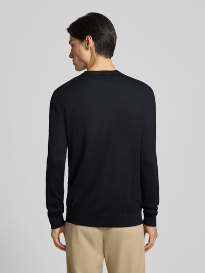 Christian Berg Men Strickpullover aus Merino-Mix mit V-Ausschnitt Black 5