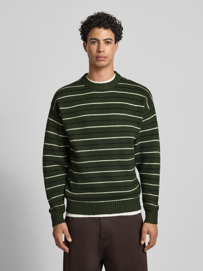 Jack & Jones Strickpullover mit Streifenmuster Modell 'SOHO OLLIE' Oliv 4
