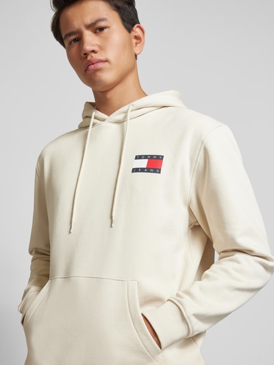 Tommy Jeans Hoodie met labelprint, model 'ESSENTIAL' Beige - 3