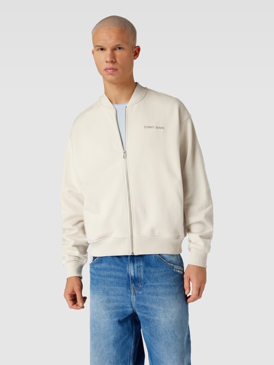 Tommy Jeans Boxy fit sweatjack met labelstitching Beige - 4