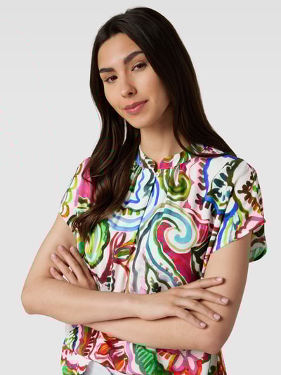 Emily Van den Bergh Bluzka z wiskozy ze wzorem na całej powierzchni model ‘Paisley’ Różowy 3
