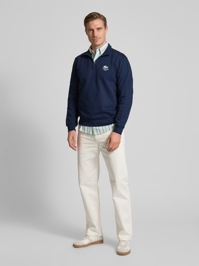 Lacoste Sweatshirt mit Troyer-Kragen Dunkelblau 1