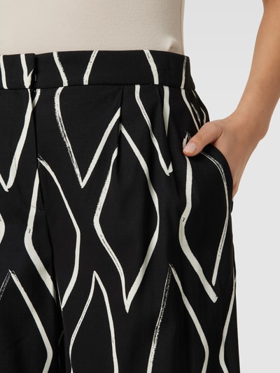 Esprit Spodnie materiałowe o luźnym kroju z mieszanki wiskozy ze wzorem na całej powierzchni Czarny 3