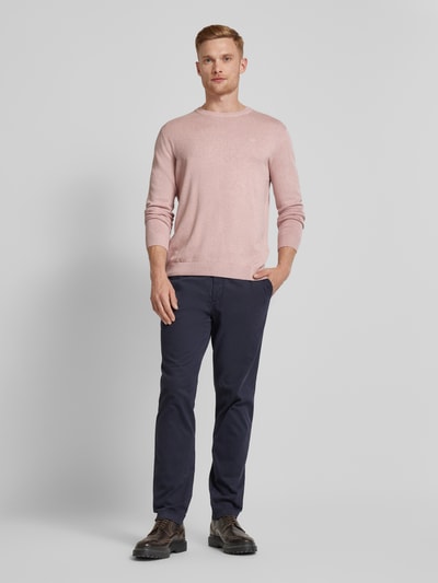 Tom Tailor Strickpullover mit Label-Stitching Modell 'BASIC' Rosa 1