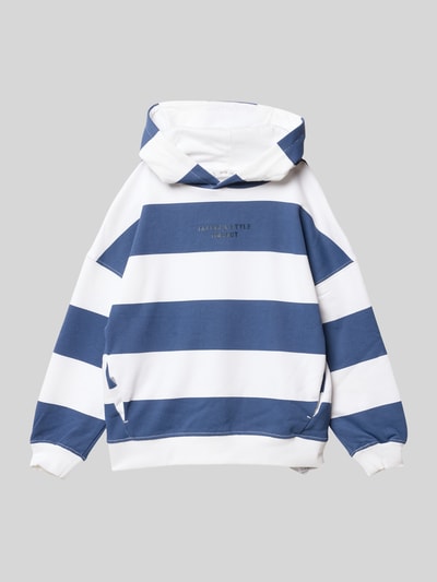 Mango Hoodie mit seitlichen Eingrifftaschen Modell 'stripho' Blau 1