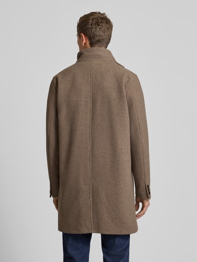 Jack & Jones Premium Mantel aus Woll-Mix mit Stehkragen und Eingrifftaschen Taupe 5