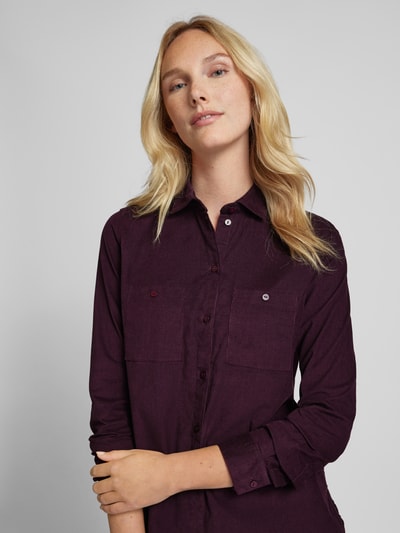 Christian Berg Woman Regular fit corduroy blouse met borstzakken Paars - 3