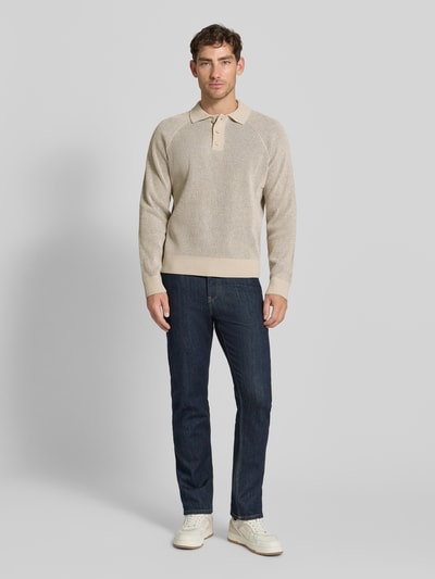 JAKE*S STUDIO MEN Gebreide pullover met polokraag Ecru - 1