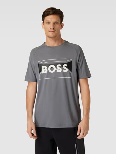 BOSS Green T-shirt z nadrukiem z logo Antracytowy 4