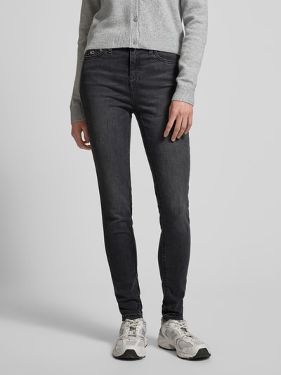 Tommy Jeans Skinny fit jeans met labelstitching, model 'NORA' Zwart - 4