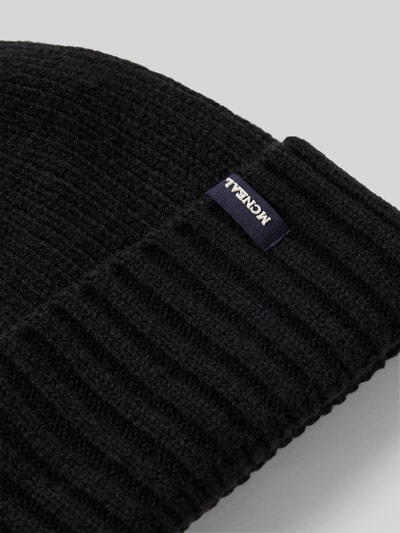 MCNEAL Czapka beanie z detalem z logo Czarny 2