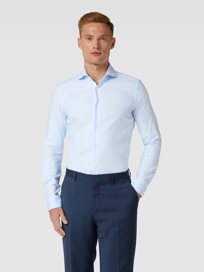 Joop! Slim Fit Business-Hemd mit Haifischkragen Modell 'Spread' Hellblau 4