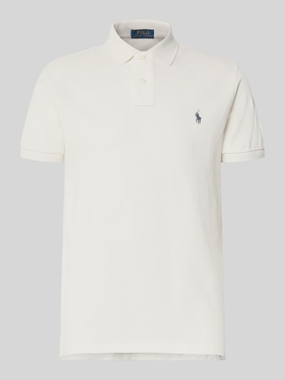 Polo Ralph Lauren Custom Slim Fit Poloshirt mit Label-Stitching Beige Melange 2