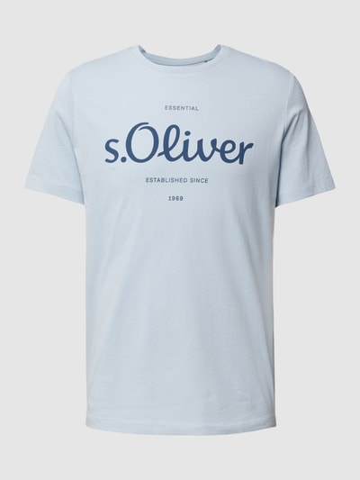 s.Oliver RED LABEL T-Shirt mit Label-Print Hellblau 2