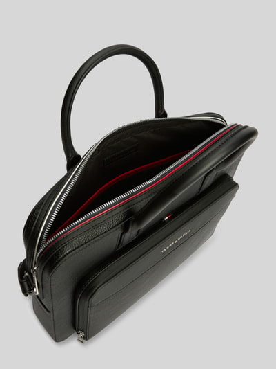 Tommy Hilfiger Torba na laptop z taśmą do mocowania na walizce i z napisem z logo BLACK 4