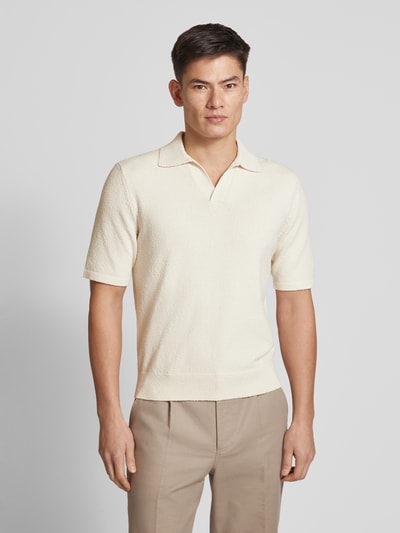 JAKE*S STUDIO MEN Poloshirt mit Strukturmuster Ecru 4