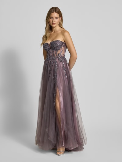 LUXUAR FASHION Abendkleid im Off-Shoulder-Look Taupe 1