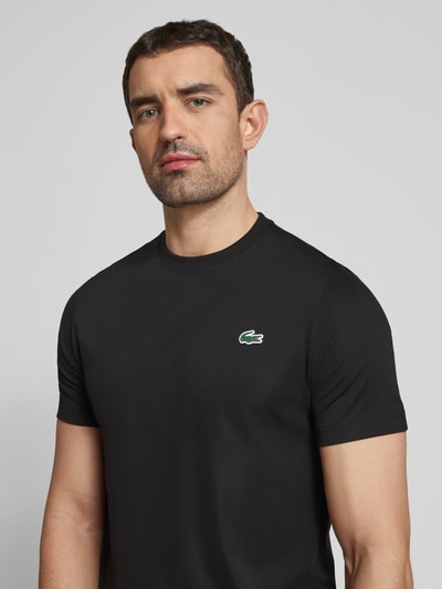 Lacoste T-shirt z naszywką z logo Czarny 3