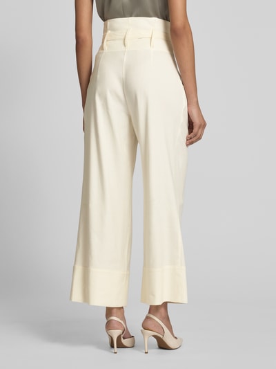 MORE Wide Leg Leinenhose mit Bindegürtel Offwhite 5