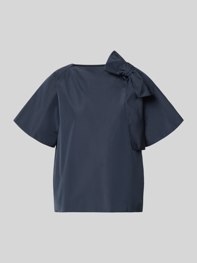 Produktfoto, dunkelblaue Regular Fit Kurzarmbluse mit Baumwoll-Anteil Modell 'RECENTE' von Weekend Max Mara, glatte Oberfläche