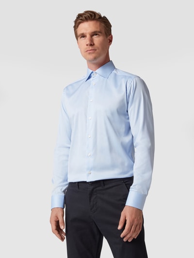 Eton Regular fit zakelijk overhemd van popeline Bleu - 4