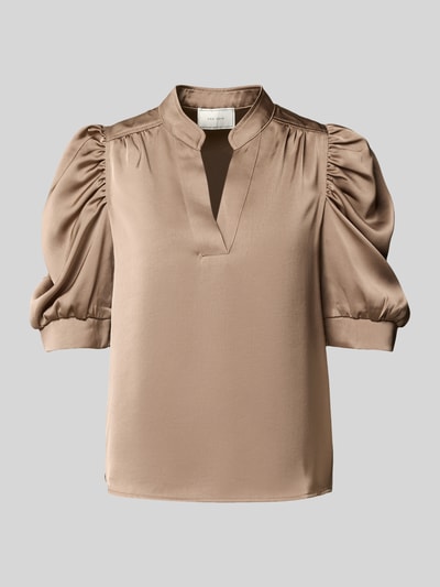 Neo Noir Regular Fit Blusenshirt mit Puffärmeln Modell 'Roella' Hellbraun 2