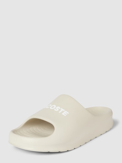 Lacoste Slides mit Label-Print Offwhite 1