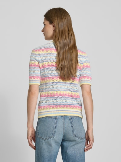 YAS Strickshirt mit Rundhalsausschnitt Modell 'MULTA' Pink 5