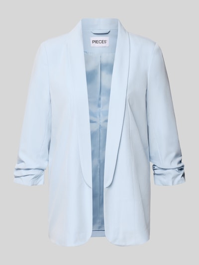 Produktfoto, Regular Fit Longblazer mit Viskose-Anteil Model 'BOSELLA' von Pieces, efekt: jednolity kolor, poduszki na ramionach, rękaw o dł. 3/4, kołnierz z połami, wykończenie materiału: tkana faktura