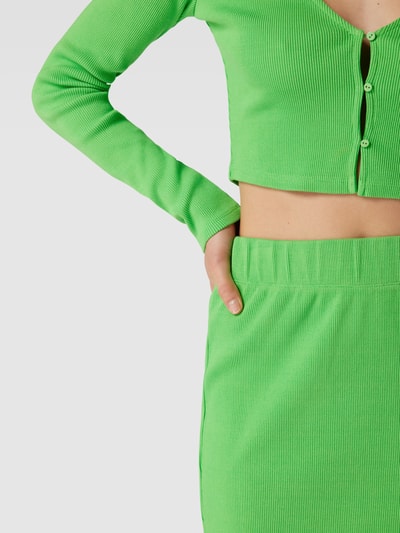 Jake*s Casual Midirok in riblook Grasgroen - 3