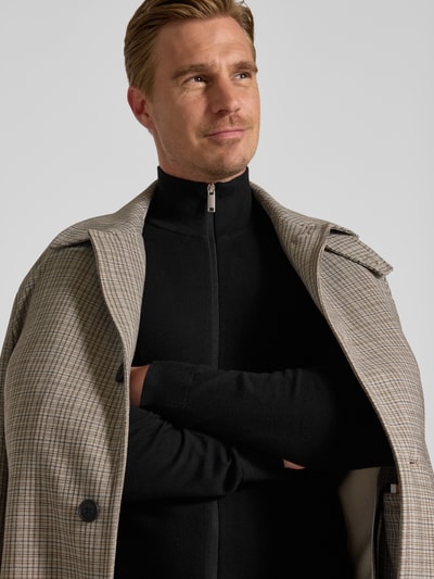 SELECTED HOMME Regular fit gebreid jack van puur katoen, model 'BERG' Zwart - 3