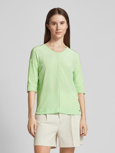 Marc Cain T-shirt met siernaad Neon groen - 4